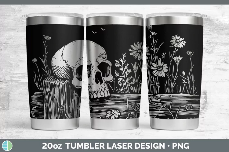 Cottage Skull Laser 20oz Tumbler Sublimation Tumbler Designs