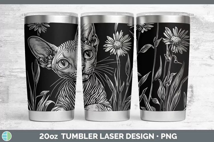 Cottage Sphynx Cat Laser 20oz Tumbler Sublimation Tumbler De