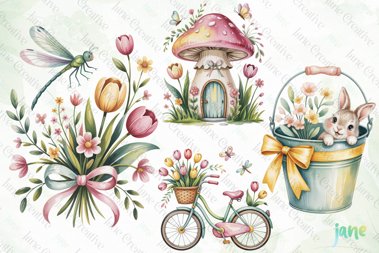 Cottage Spring Clipart