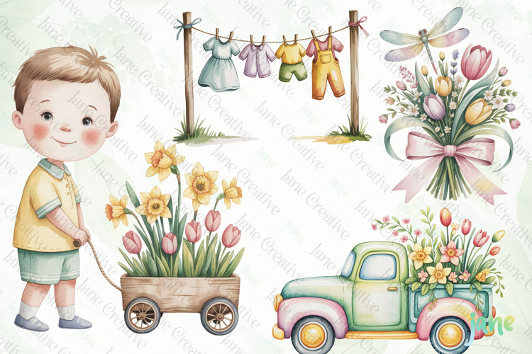 Cottage Spring Clipart