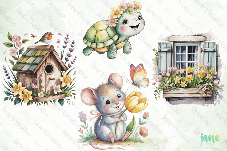 Cottage Spring Clipart