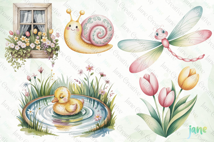 Cottage Spring Clipart