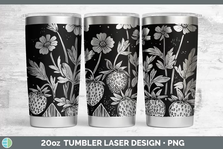 Cottage Strawberry Laser 20oz Tumbler Sublimation Tumbler De