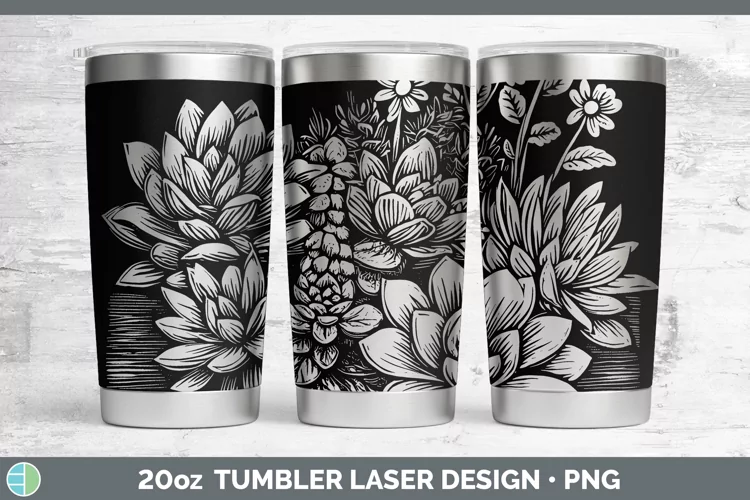 Cottage Succulents Laser 20oz Tumbler Sublimation Tumbler De