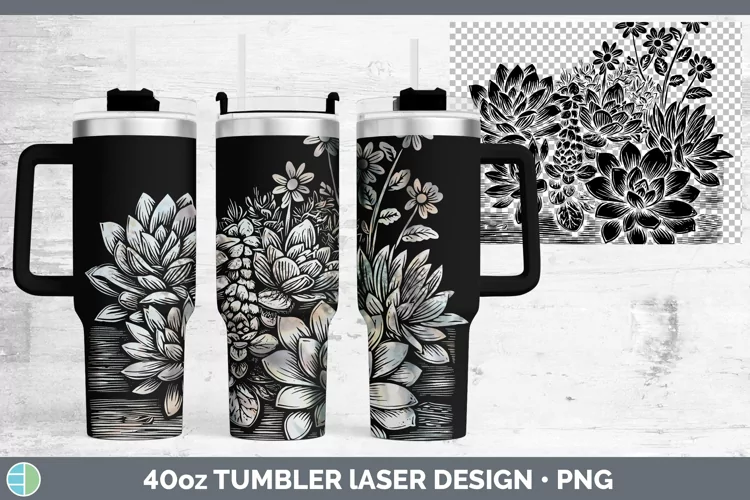 Cottage Succulents Laser 40oz Tumbler Sublimation Tumbler De