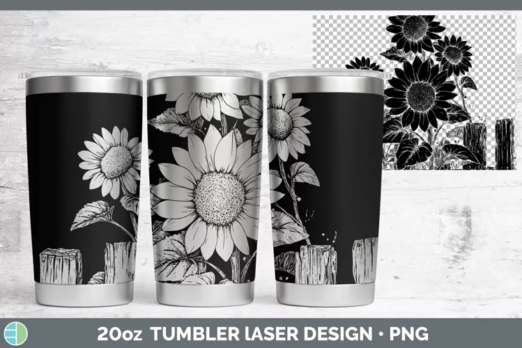 Cottage Sunflower Laser 20oz Tumbler Sublimation Tumbler Des