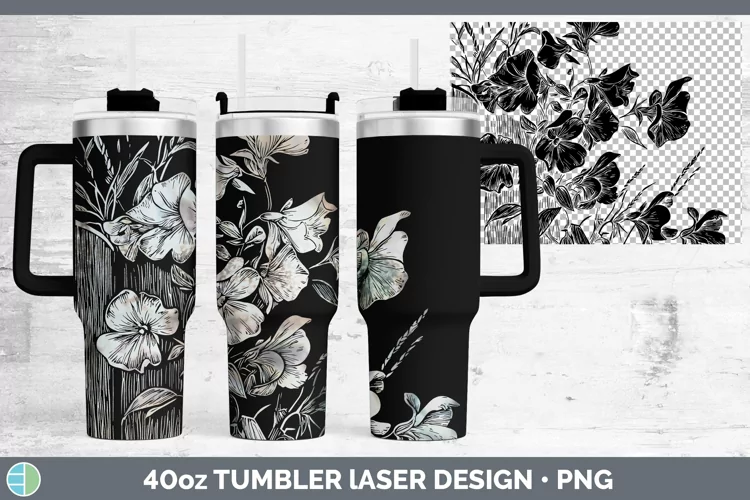 Cottage Sweet Pea Laser 40oz Tumbler Sublimation Tumbler Des