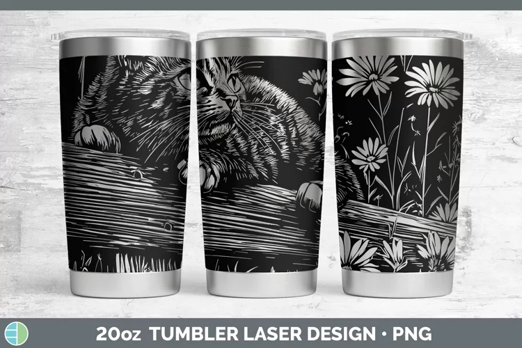 Cottage Tortoiseshell Cat Laser 20oz Tumbler Sublimation Tum
