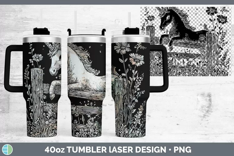 Cottage Unicorn Laser 40oz Tumbler Sublimation Tumbler Desig
