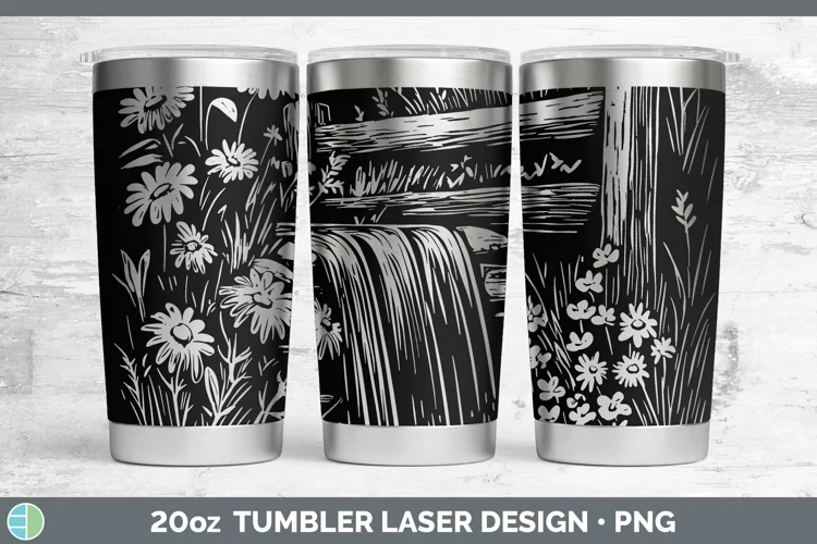 Cottage Waterfall Laser 20oz Tumbler Sublimation Tumbler Des