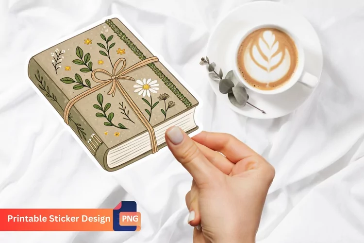 Cottagecore Books Sticker, Book lover Sticker