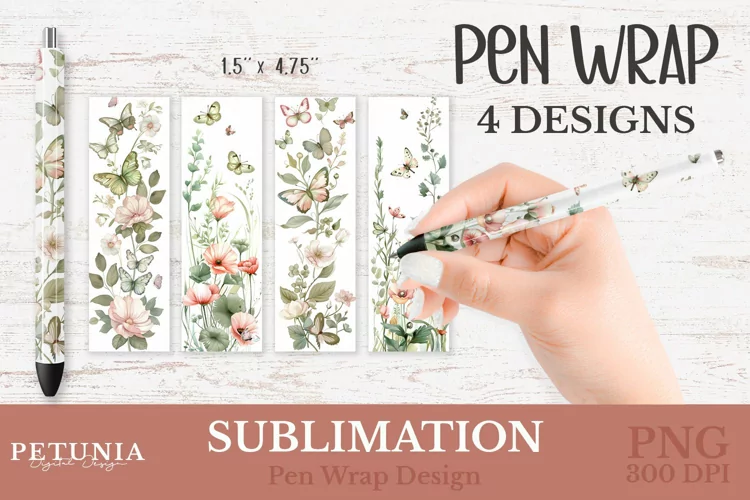 Butterfly Pen Wrap PNG | Sublimation Pen Wraps