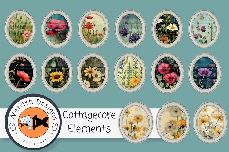 Vintage Cottagecore Scrapbook Elements