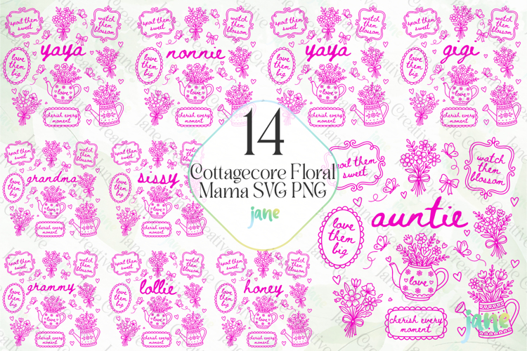 Cottagecore Floral Mama SVG PNG Clipart
