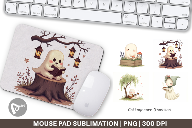 Mouse Pad Cottagecore Ghosties