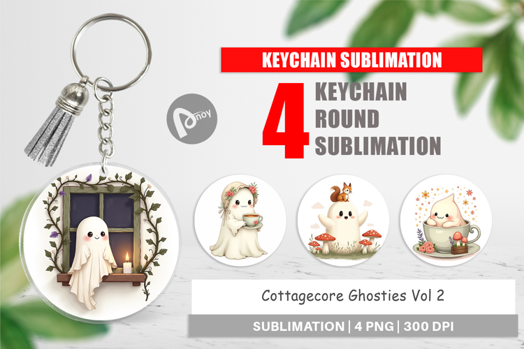 Keychain Cottagecore Ghosties