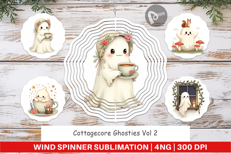 Wind Spinner Cottagecore Ghosties