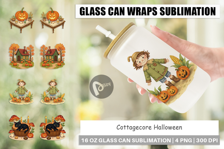 Glass Can Cottagecore Halloween
