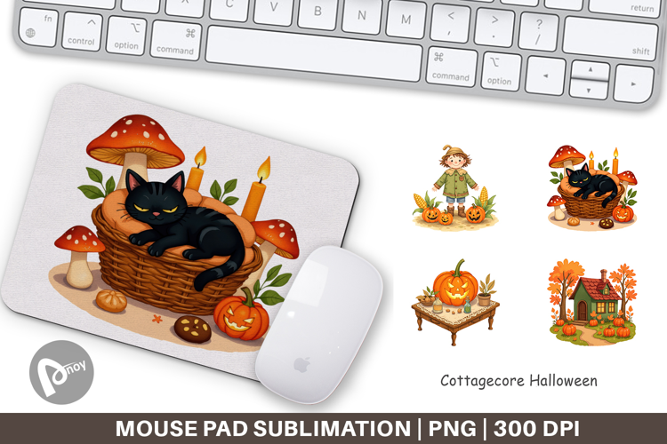 Mouse Pad Cottagecore Halloween
