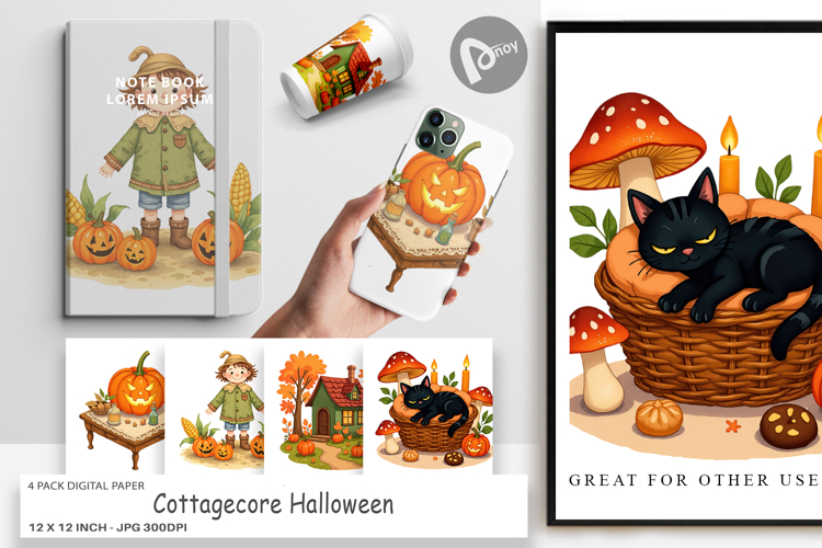 Digital Paper Cottagecore Halloween