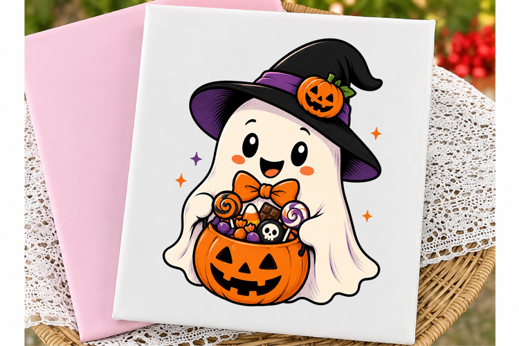 Cottagecore Halloween Ghost PNG