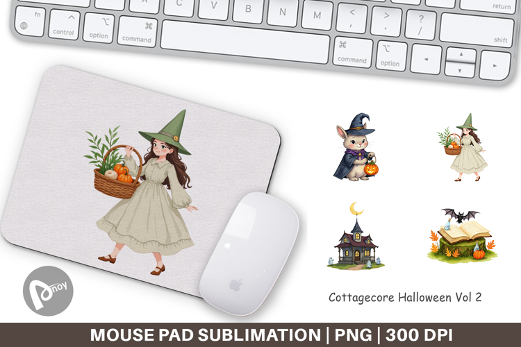 Mouse Pad Cottagecore Halloween