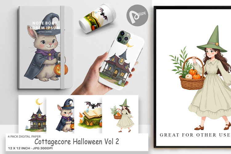 Digital Paper Cottagecore Halloween