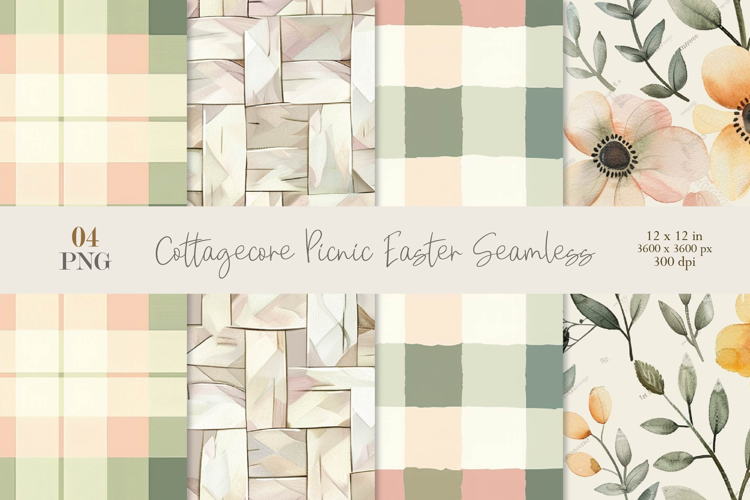 Cottagecore Picnic Easter Seamless