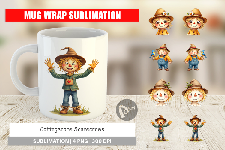 Cottagecore Scarecrows Mug Wrap