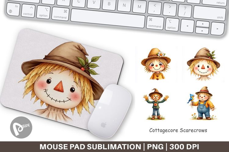 Cottagecore Scarecrows Mouse Pad