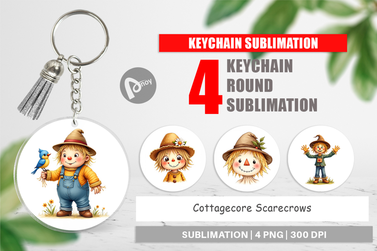 Cottagecore Scarecrows Keychain