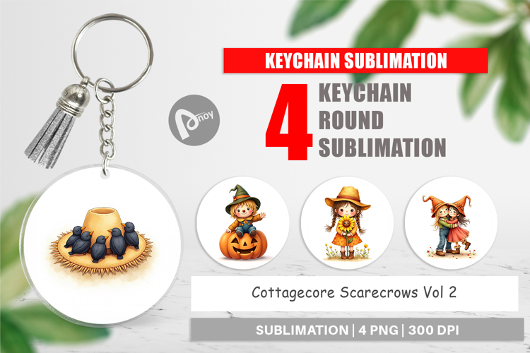 Cottagecore Scarecrows Keychain