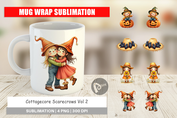 Cottagecore Scarecrows Mug Wrap