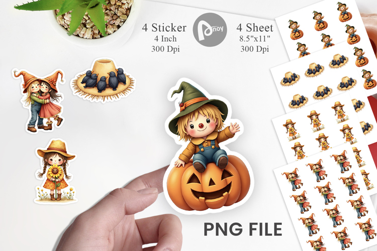Cottagecore Scarecrows Sticker