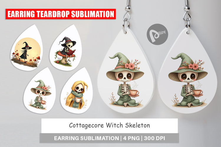 Earring Cottagecore Witch Skeleton