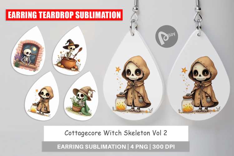 Earring Cottagecore Witch Skeleton