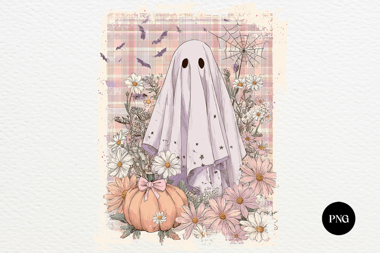 Cottagecore Coquette Ghost PNG