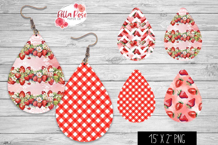 Cottage Strawberries | 4 Sets of Teardrop Earrings