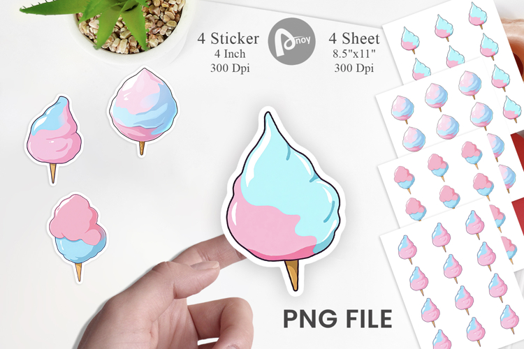 Cotton Candy Scoop Sticker