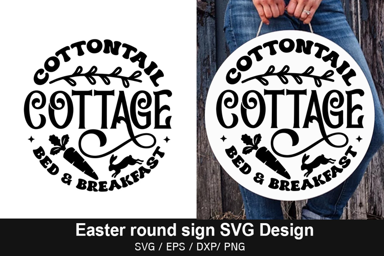 Cottontail cottage bed & breakfast - Easter Round Sign Desig