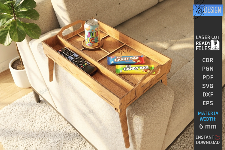 Couch Arm Tray Laser Cut | Sofa Armrest Tray Table | Home