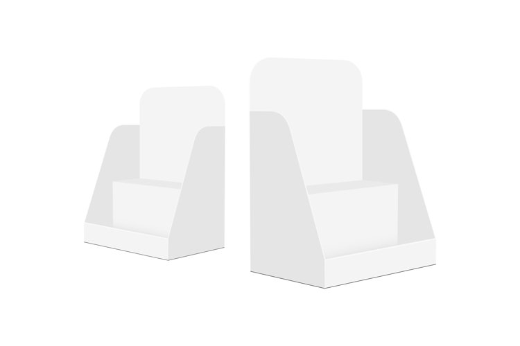 Counter Display Boxes Mockups With Shelves, Side View example image 1