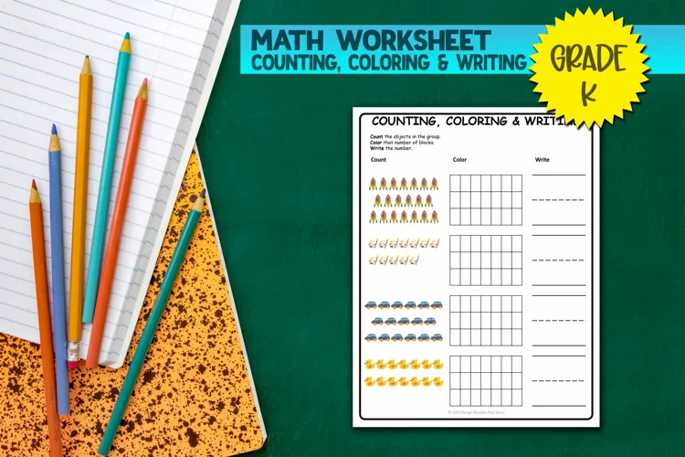 Counting, Coloring, and Writing #6 | Educational Worksheet
