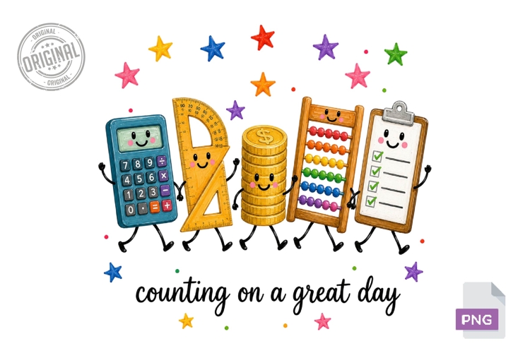 Counting on a Great Day Math Friends PNG