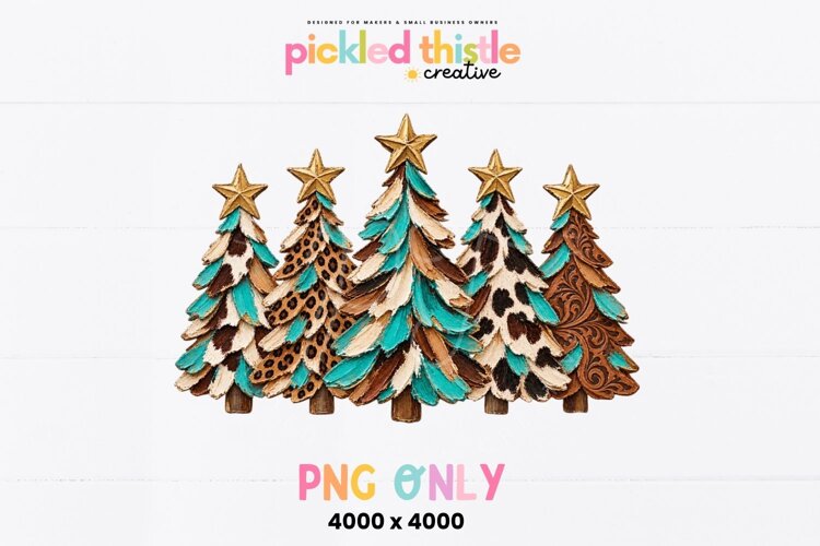Western Christmas Trees PNG, Cowhide PNG example image 1