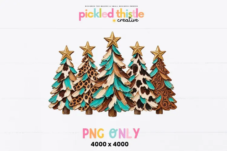 Western Christmas Trees PNG, Cowhide PNG