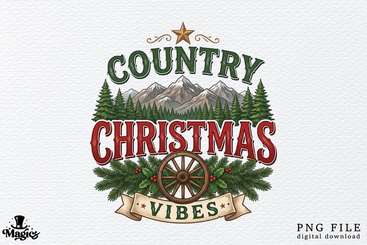 Country Christmas Vibes PNG example image 1