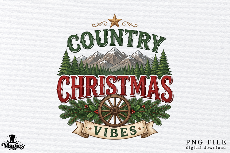 Country Christmas Vibes PNG