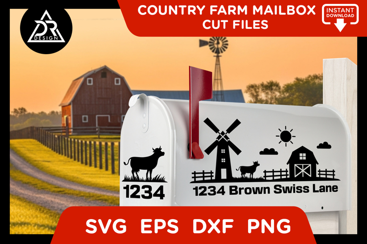 Country Farm mailbox cutfiles SVG