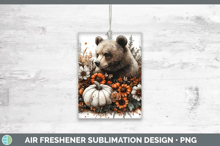 Country Pumpkin Bear Air Freshener Sublimation Car Freshener